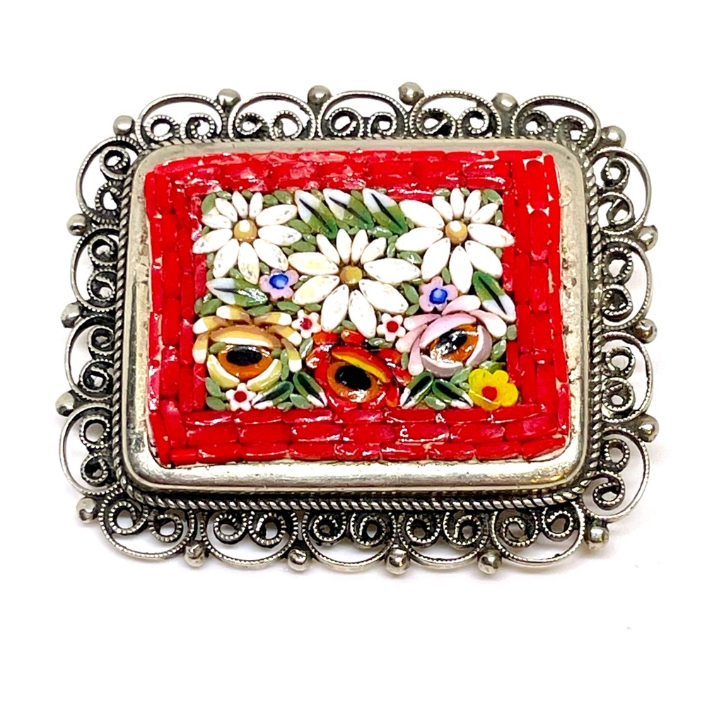 Italian Micro mosaic Brooch
